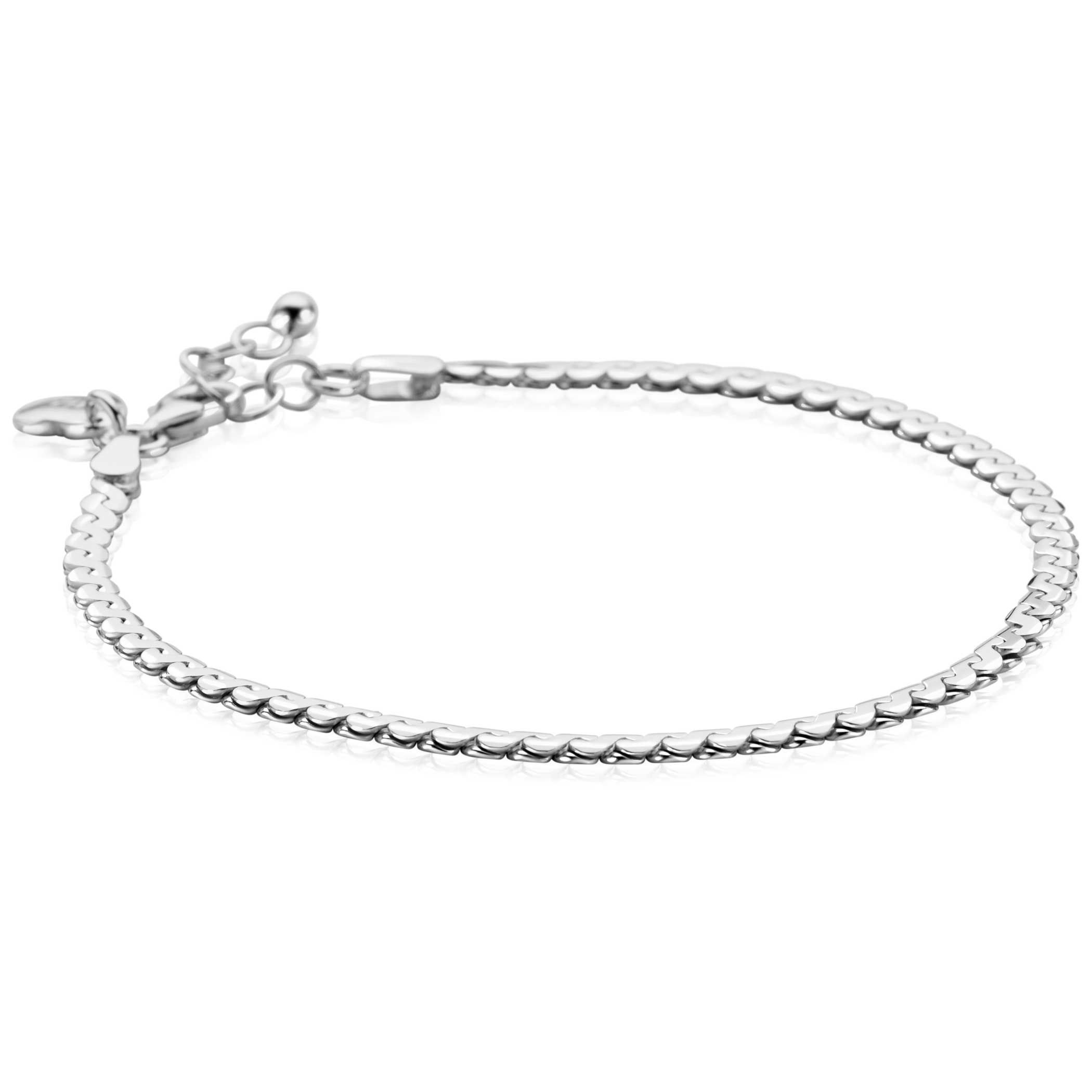 ZINZI silver link bracelet 3mm wide 18-21cm ZIA2647