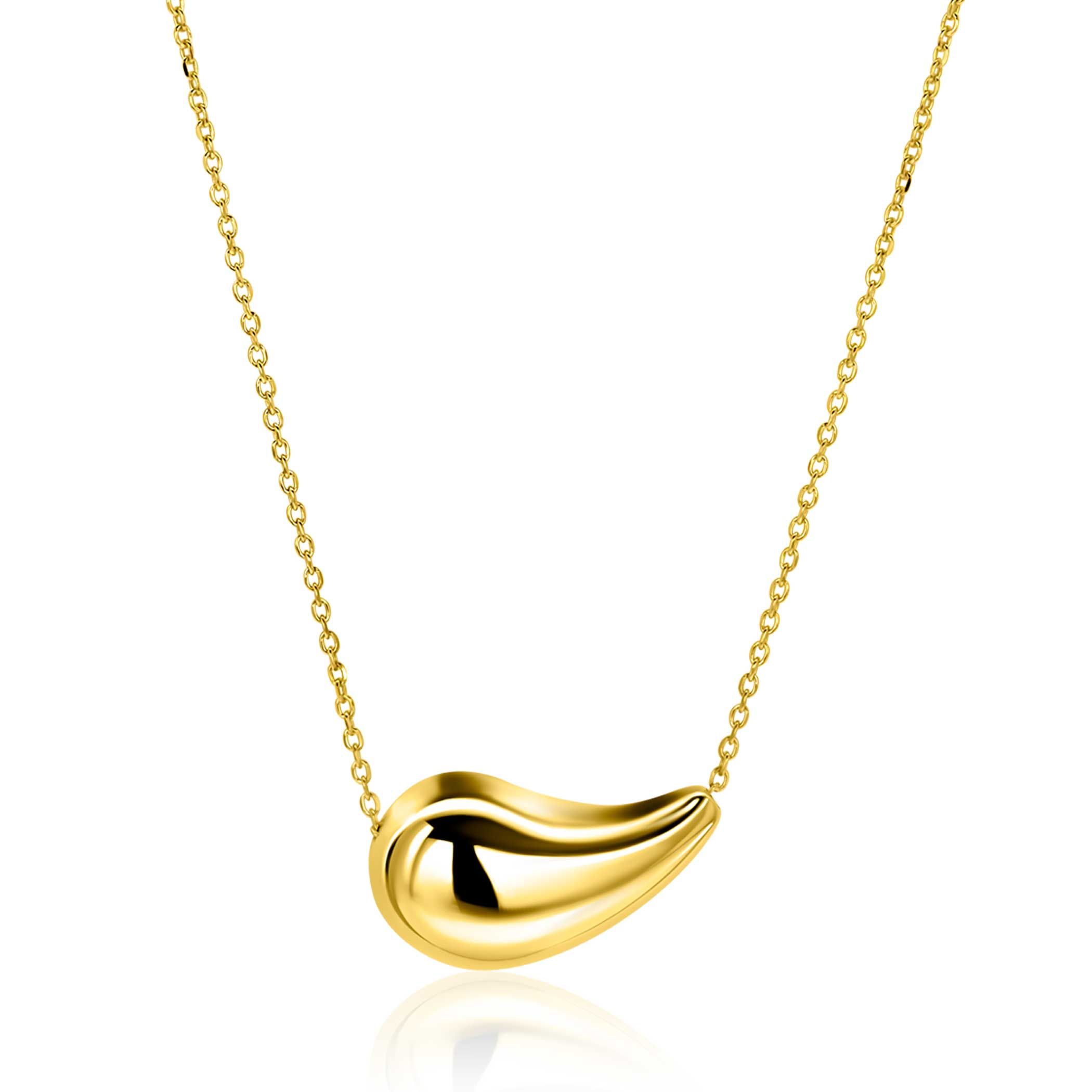 ZINZI gold plated silver necklace with horizontal teardrop-shaped pendant 40-45 cm ZIC2589G