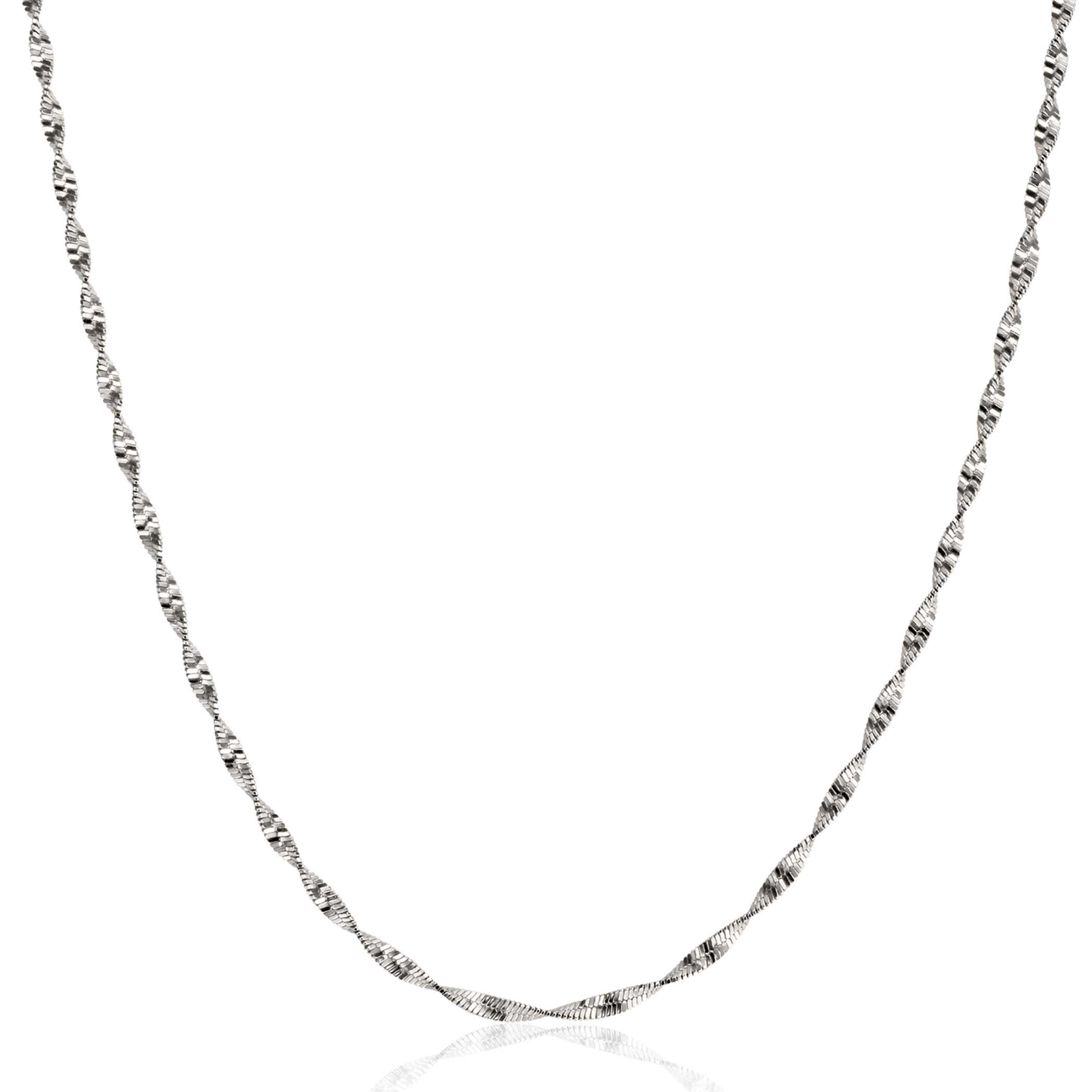 ZINZI silver necklace with sparkling twisted links 1.9mm wide 43-45cm ZIC2585
