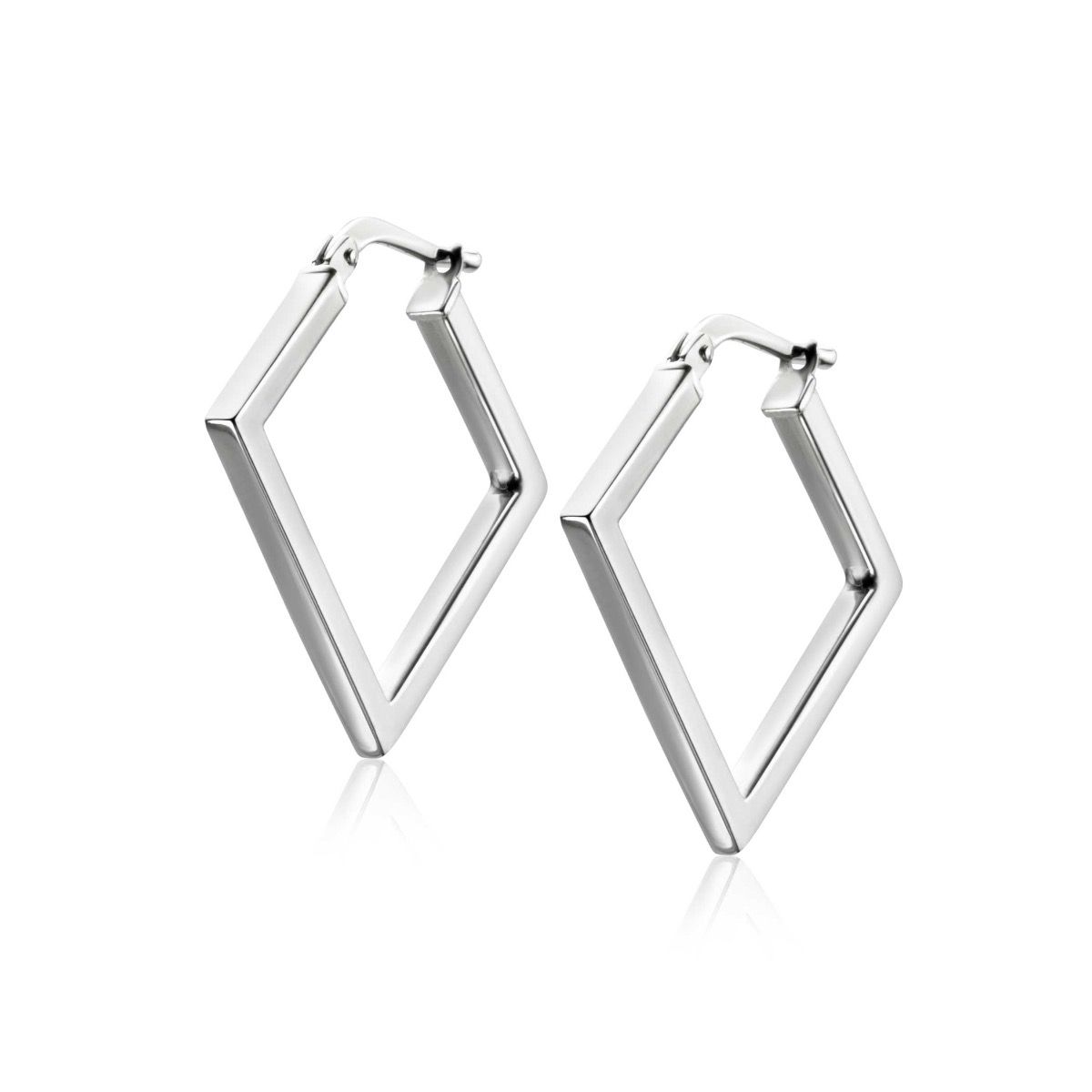 20mm ZINZI Sterling Silver Trendy Hoop Earrings Square Shape width tube 2mm ZIO2336