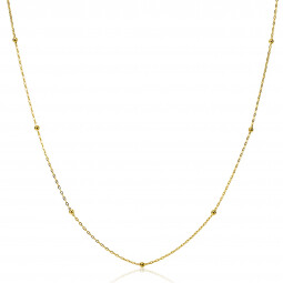 ZINZI Gold 14 carat gold link necklace with beads, 1.5mm wide, length 42-45cm ZGC502
