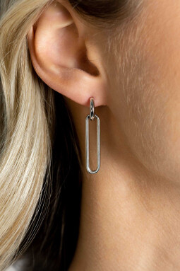 28mm ZINZI Sterling Silver Earrings Pendants Open Oval ZICH2416 (excl. hoop earrings)