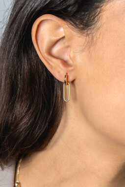 20mm ZINZI Gold Plated Sterling Silver Earrings Pendants Open Oval ZICH2415G (excl. hoop earrings)